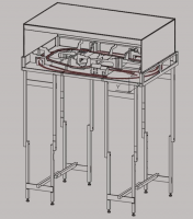 Structure de base avec voies HOm et HOe décors pieds et cadres et toiles fond.JPG