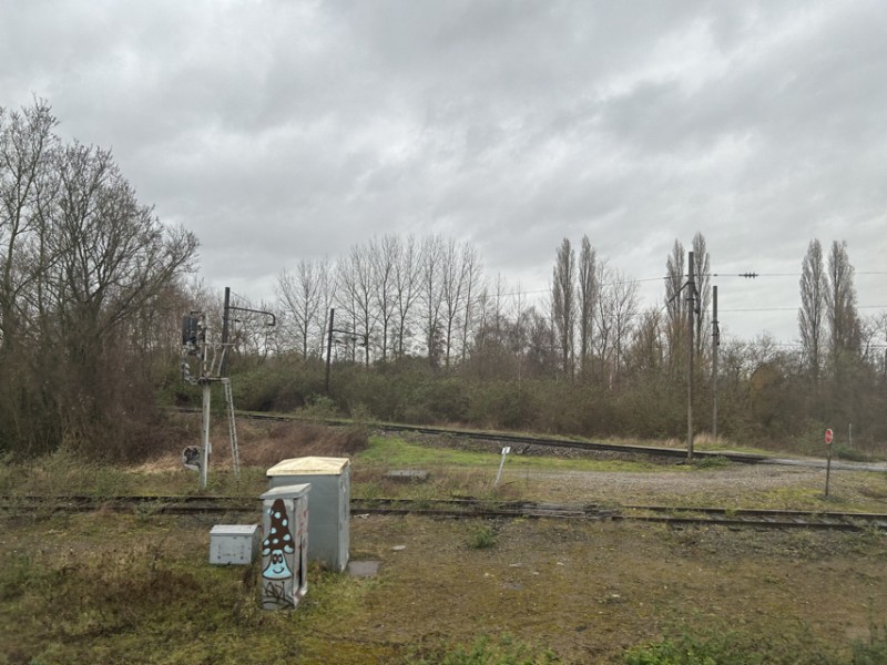 La &quot;voie de Rocourt&quot; vue du train - 2 mars 2024 - Photo © Frédéric Dufetrelle