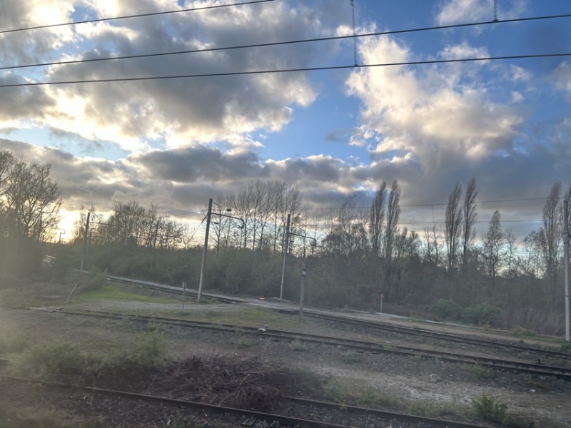 La &quot;voie de Rocourt&quot; vue du train - 28 mars 2024 - Photo © Frédéric Dufetrelle